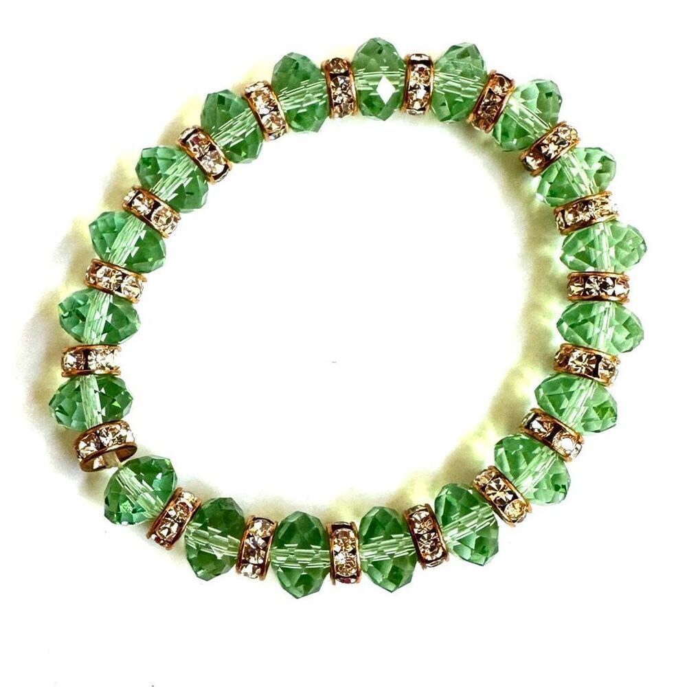 Green Swarovski Crystal rhinestone stretchy bracelet